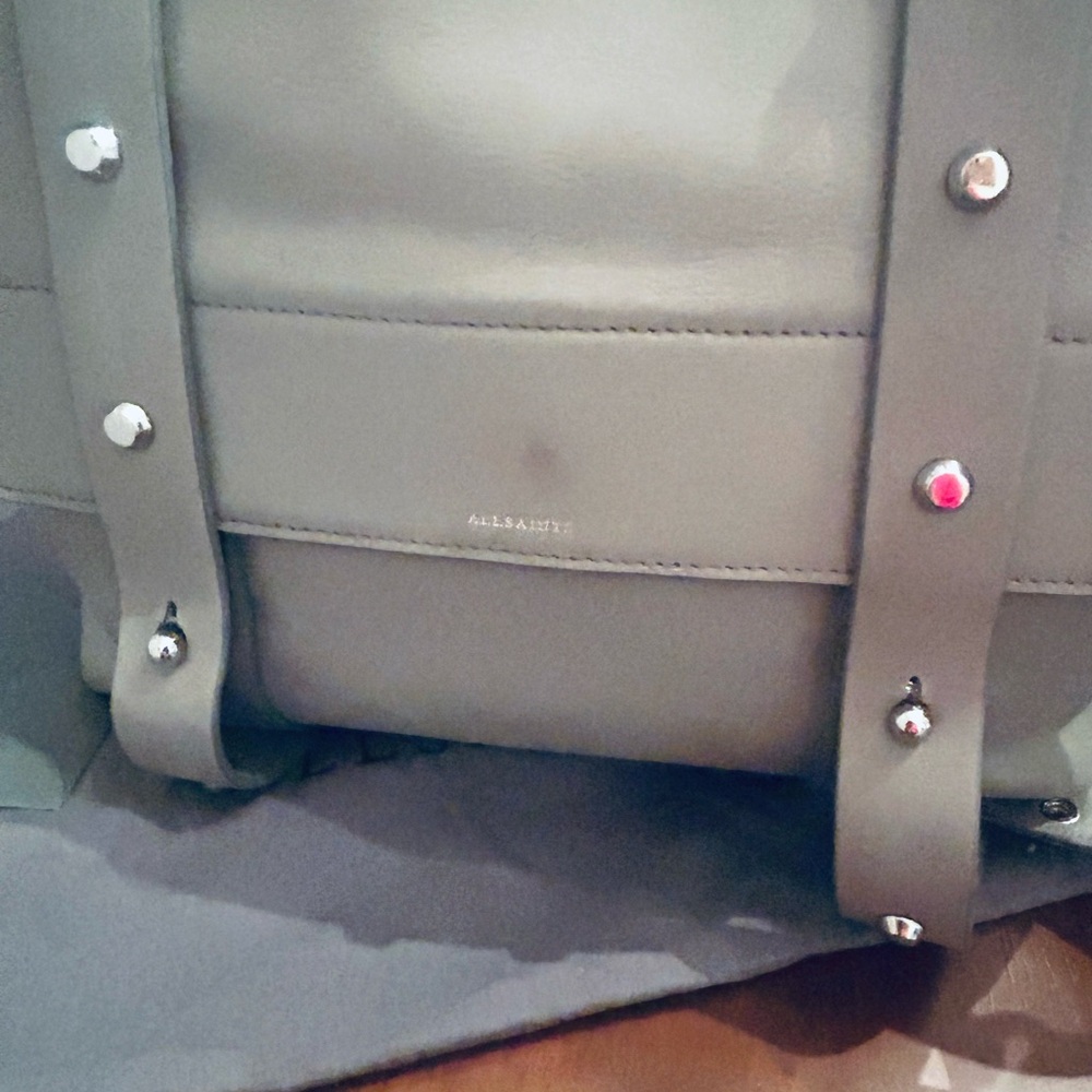 All Saints Gray Leather top handle, backpack and crossbody Studded - Picture 8 of 16